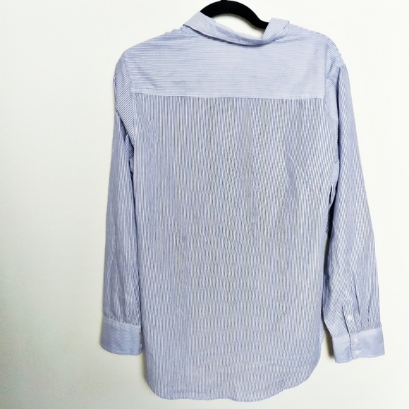 a new day Blue and White Striped Floral Accent Button Down Shirt Size XXL - Picture 2 of 7